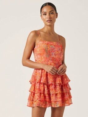 Floral 2 Piece Set Cami Top and Ruffle Skirt